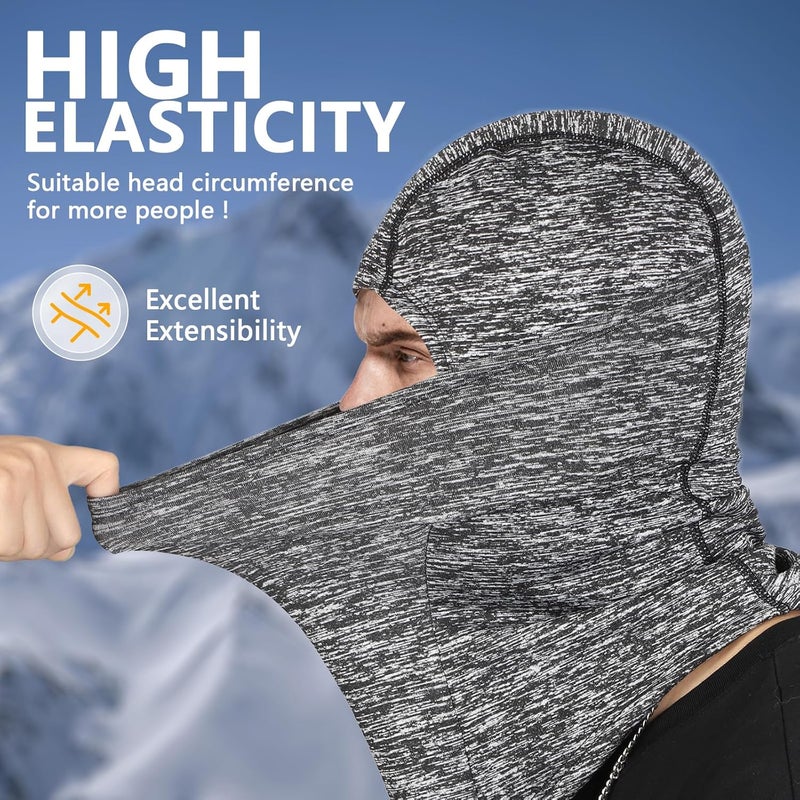 YAYOUREL Cold Weather Winter Ski Mask Masks for Men Women Thermal Balaclava Full Face Mask Neck Warmer Hood for Running Skiing - Image 3